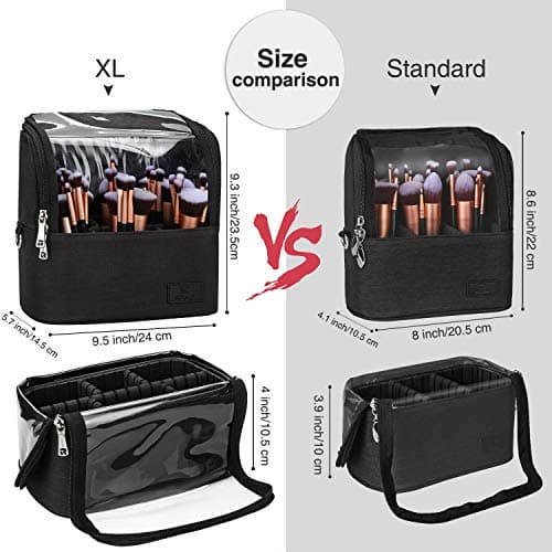 Relavel Professional Cosmetic Case Makeup Brush Organizer with Belt Strap Holder Multi Functional Cosmetic Bag for Travel Home Gift — view 5