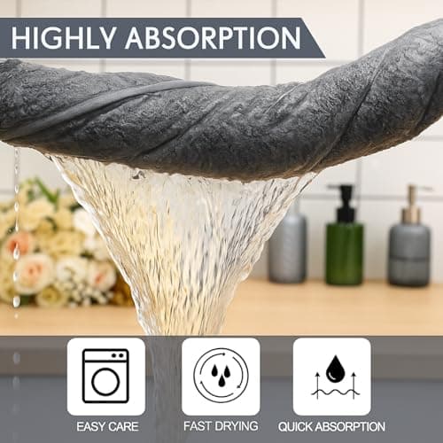 SmoothNovelty 4 Pack 40 x 80 Inch Jumbo Extra Large Bath Sheet Towels Set, Oversized Quick Dry Coral Fleece Bath Sheet Absorbent and Soft Lightweight Towels for Home, Gym, Travel, Beach (Light Gray) — view 4
