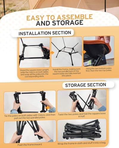 Victoper Compact & Lightweight Folding Camping Chair for Adults – Portable Outdoor Recliner with Carry Bag, Lightweight Camping Chair for Hiking, Fishing, Camping and Backyard Relaxation (Orange) — view 6