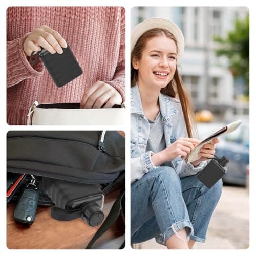 WAMEITF Slim Flat Water Bottle, 240ml Mini Portable Travel Flask with Silicone Sleeve and Leak Proof Lid, Small Flask Leakproof Pocket Drinking Bottle for Alcohol, Juice, Gym & Office(Black,240ml) — view 4