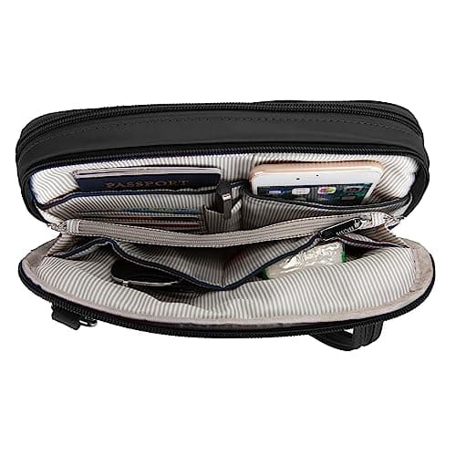 Travelon Women's Anti-theft Tailored East/West Organizer Chrossbody, Onyx, One Size, Anti-theft Tailored East/West Organizer Chrossbody — view 5