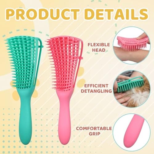 3 Pcs Dog Brush, Dog Grooming Brush Set, Professional Pet Hair Care Tools for Small Breeds, Dog Brushes for Groomings Daily Coat Maintenance and Travel Grooming Kit Preparation(Black/Pink/Green) — view 3
