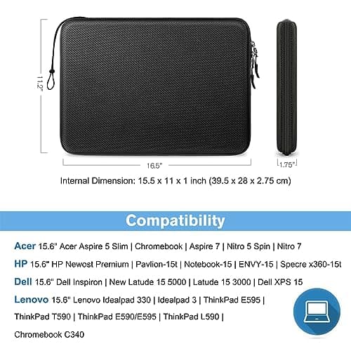 FINPAC 15.6 inch Laptop Hard Case Cover Compatible with Acer Aspire HP Dell Razer Samsung Chromebook Shockproof — view 2