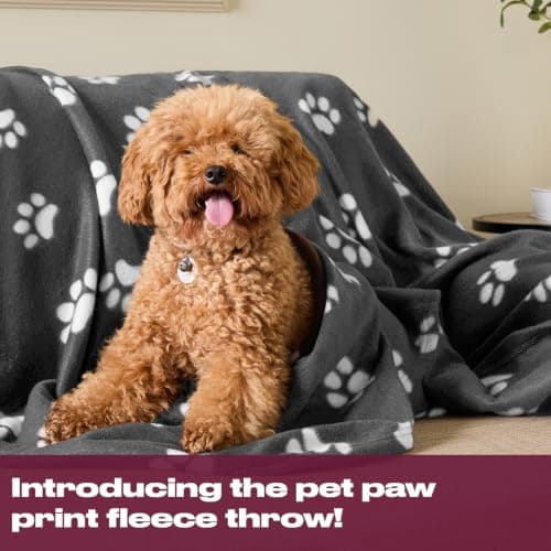 OHS Pet Blankets for Dogs, Fleece Dog Blankets Washable Fluffy Soft Comfy Warm Cats Pet Throw Fleece Blankets for Pets Sofa Cover Throw, Charcoal Grey 120cm x 150cm — view 3