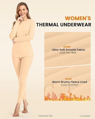 SIMIYA Womens Thermal Tops and Long Johns — view 2