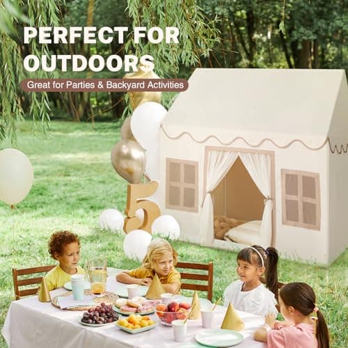 Wilwolfer Kids Play Tent Indoor with Mat, Cosy Playhouse, Peach Skin Fabric — view 6