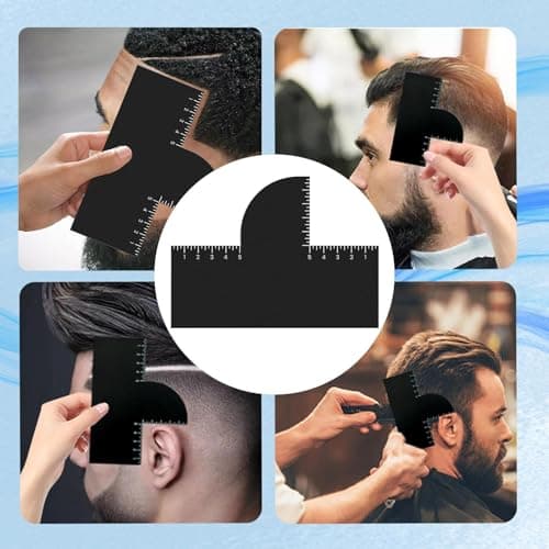 Barber Enhancement Card – 5.91in PVC | Reusable T Shape Hairline Shaping Tool with Measurement Indicators | Hairline Tool | T-Shaped Guide | Cutting Aid for Precise Shaping Measurement Men Teens Boys — view 5