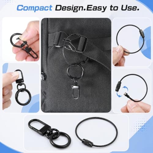 12Pcs Anti Theft Zipper Clips Set Zinc Alloy Zipper Lock(Black) — view 3