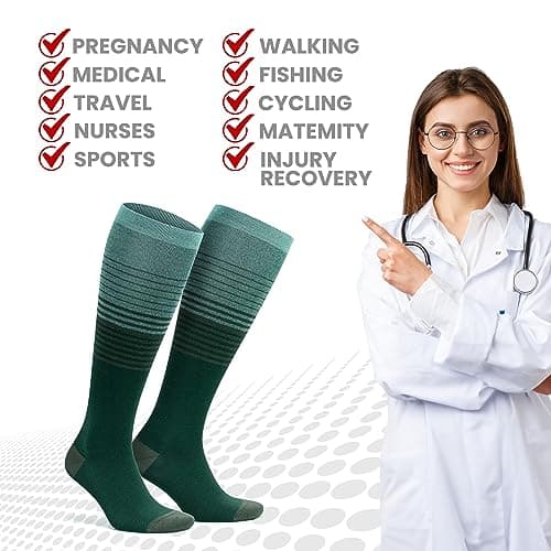 GoWith 2 Pairs Compression Socks 15-20 mmHg, Viscose Made from Bamboo — view 6