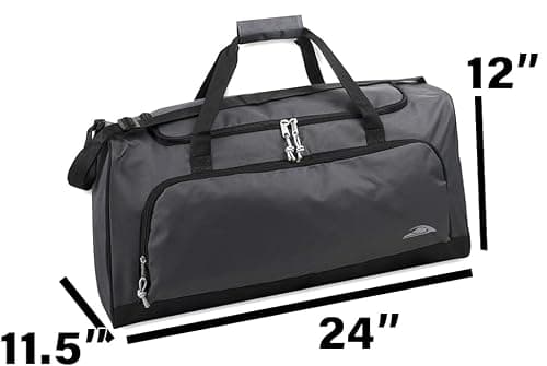 Trailmaker 55 Litre Canvas Duffle Bags for Men & Women for Traveling, the Gym, and as Sports Equipment Bag/Organizer (Grey & Black) — view 4