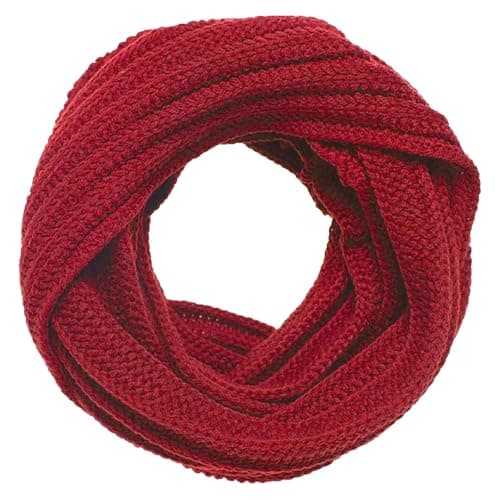 SGQTZDZQ Infinity Scarf Thermal Knitted Scarf, Neck Warmer Loop Scarf for Women, Winter Burgundy Scarf Women Scarf Gifts for Women (Wine Red) — view 4