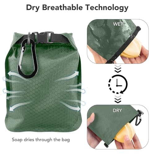Uliya Travel Soap Bag Waterproof Leakproof Soap Dishes Case Box (Green) — view 2