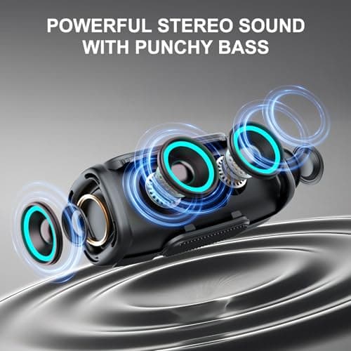 2026 New Bluetooth Speaker, 60W Portable Speaker with 36 Hour Playtime, 6000mah Speakers Wireless Bluetooth 5.4 with Louder Volume & Enhanced Bass, Built-In Mic, Stereo Sound , Outdoor/Party/Gifts — view 4