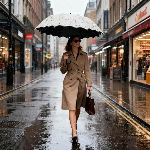 Mounteps Women's Folding Floral Sun Umbrella Portable UV Protection Ladies Sun Parasol Windproof Strong Compact Umbrella Summer UPF 50+ Lightweight Travel Garden Sun Rain Umbrellas (White) — view 5