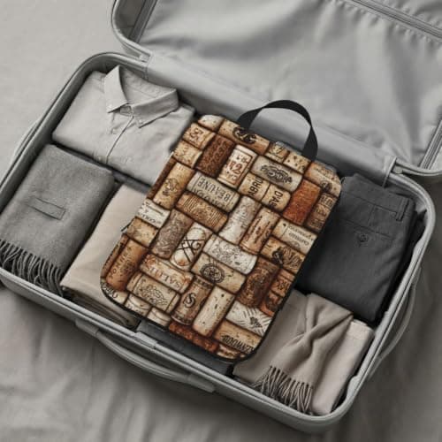 Wine Cork Print 4‑set Compression Packing Cubes, Expandable Travel Organizers Bags For Luggage Suitcase — view 6