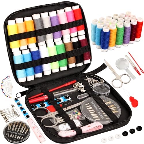 Sewing Kit for Adults,MARQUEEN Needle and Thread Kit with Sewing Supplies and Accessories Contains Scissors,Needles, Measure Tape,Seam Ripper,Suitable for Home, Travel, Beginner, Emergency