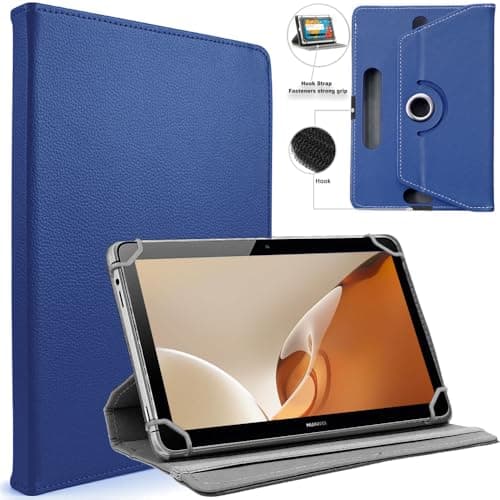 SU 10 inch Tablet Case - Universal Stand Case Folio Cover Magic Leather 360° Rotating Case Fits for ALL 10in Inch & 10.1in Inch Tablets + Stylus Pen (BLUE) — view 6