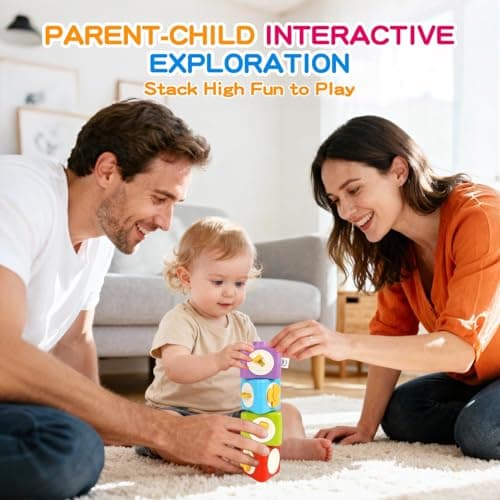 Joyvity Montessori Toys for 1 Year Old, Activity Cube Stacking Toy Blocks, Busy Board Sensory Toys for Toddlers, Baby Travel Toys Educational Learning Kids Birthday Gift for 1 2 3 Year Old Boy Girl — view 5