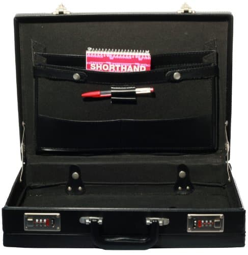 Executive Expandable Business Attache Briefcase Faux Leather Travel Bag Black
