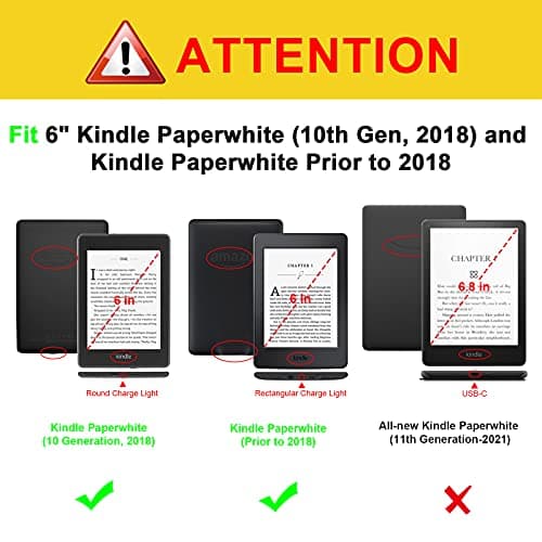 FINTIE Stand Case for 6" Kindle Paperwhite (Fits 10th Generation 2018 and All Paperwhite Generations Prior to 2018) - Premium PU Leather Sleeve Cover with Card Slot and Hand Strap, Denim Turquoise — view 2