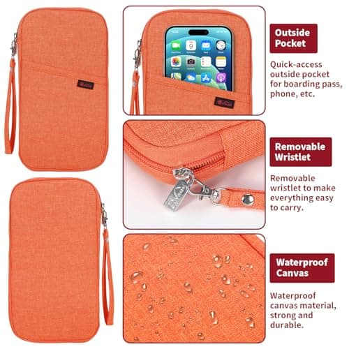 Vinsani Passport Holder Travel Wallet, RFID Blocking Document Organiser — view 3