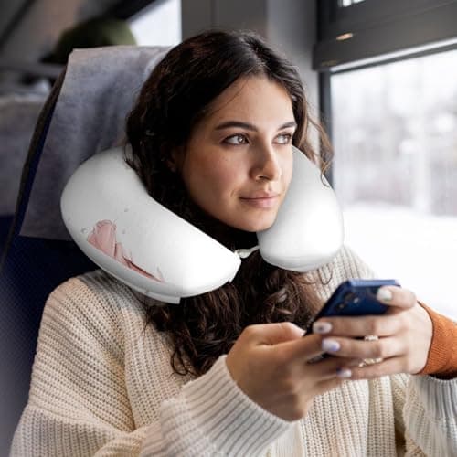 Ballet Shoes Print Memory Foam Travel Pillow - Comfortable U-Shape Neck Support for Sleep, Office, Flights & Road Trip — view 6