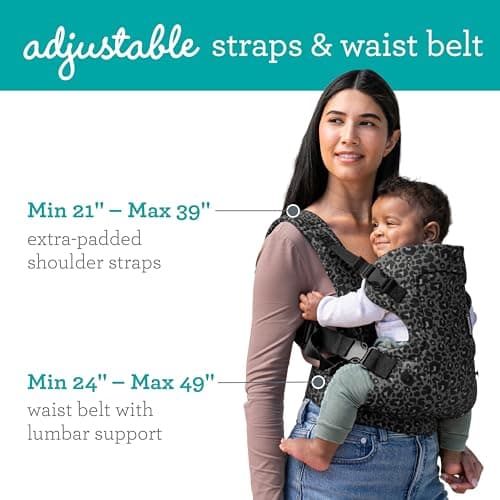 Infantino Flip Advanced 4-in-1 Baby Carrier - Ergonomic, Convertible, Face-in and Face-Out Front and Back Baby Carrier Newborn to Toddler 3.6-14.5 kg, Grey Leopard — view 3