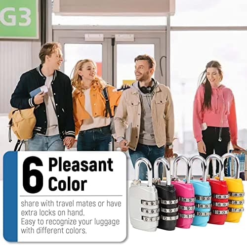 Combination Padlock 6Pack Luggage Locks Code Padlock — view 6