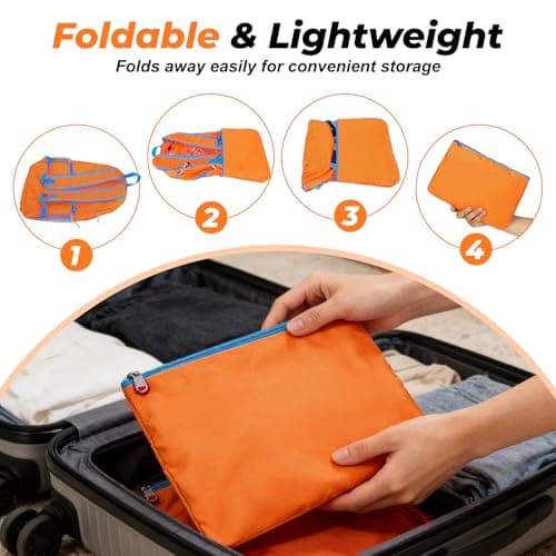 flintronic Lightweight Hiking Backpack, 30L Foldable Waterproof Rucksack, Back Pack Rucksack for Men Women Kids, Walking Backpack for Outdoor Sports, Hiking, Travelling, Camping, Orange — view 5