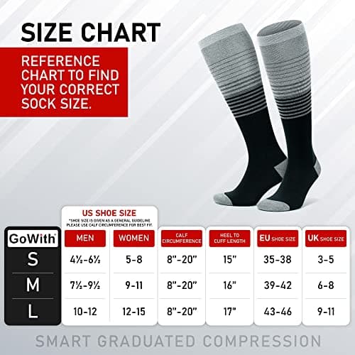 GoWith 2 Pairs Compression Socks 15-20 mmHg, Viscose Made from Bamboo — view 2