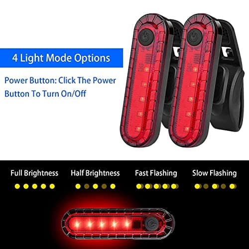 Rhghfujhgy 8Pack USB Rechargeable Front and Rear Bicycle Light Bike Headlight for Road Bike Cycling — view 4