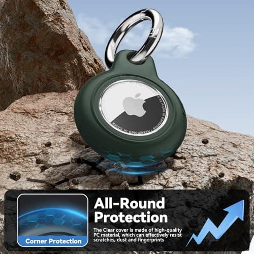 TNSNK for AirTag Holder Keyring, 1 Pack,Dark Green — view 5