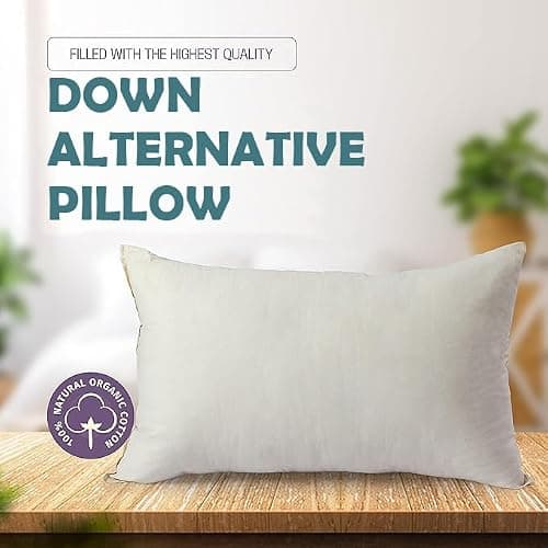 Nod Off Down Alternative Filling Bed Pillows 2 Pack Organic Cotton Cover Pillows for Neck And Shoulder Pain Hotel Quality Side Sleeper Pillow Hypoallergenic And Breathable Cover Washable - Pack of 2 — view 5