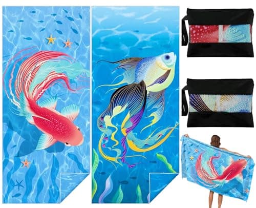 Bingobang 2 Pack Microfiber Beach Towels for Adults Extra Large 180×90 cm