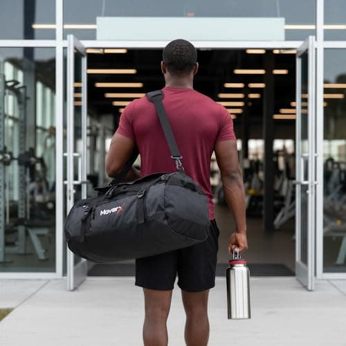 MoverX 45L Hiking Backpack, Gym Bag, Camping Rucksack, Trekking Waterproof Backpack, Holdall Duffle Bag, Travelling Large Rucksack, Festival Sports Outdoor Cycling back pack for Women Men, Black — view 2