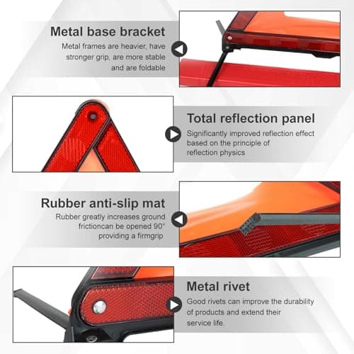 2 in 1 Warning Triangles kit,Cars Emergency Breakdown Safety Vest Kit — view 4
