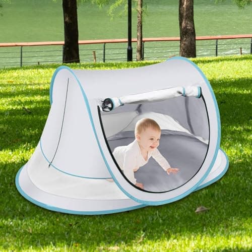 Babys Beach Tent - UPF 50+ Beach Tent Sun Shelter, Foldable Outdoor Sunshade For Lake Play Fishing Picnic Hiking Travel Camping Vacation Backyard Park — view 3