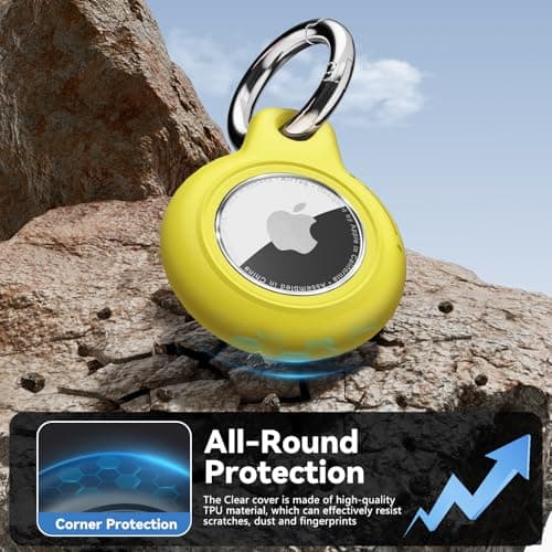 TNSNK for AirTag Holder Keyring, 1 Pack,Yellow — view 5