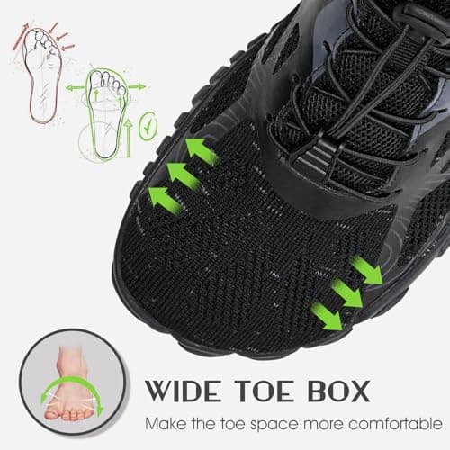 Barefoot Shoes Men Women Water Shoes Wide Lightweight Walking Shoes(A Black,9UK) — view 3