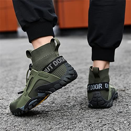 Outdoor Hiking Shoes Men's Summer Breathable Outdoor Walking Shoes Black Non-Slip Sports Shoes Sporty for Walking Walking Shoes Lightweight Fitness Shoes, Army Green, 10 UK — view 5