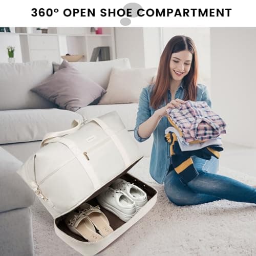 LOVEVOOK Travel Bags for Women, Overnight Weekend Duffle Gym Bag — view 4