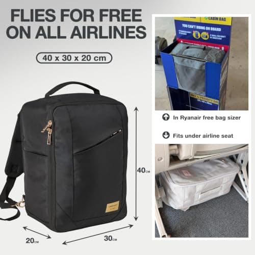 Cabin Max Ryanair Cabin Bags 40x30x20 Underseat Bag - Travel Backpack 24L — view 3