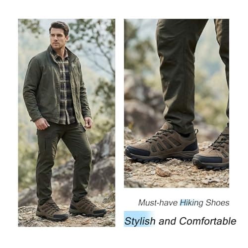 TRAILBLITZ Walking Shoes Mens Lightweight Non Slip Comfortable Hiking Boots Climbing Trekking Outdoor Camping Trainers Mesh Lining Casual Men's Lace-Ups (7 Man,Brown) — view 6