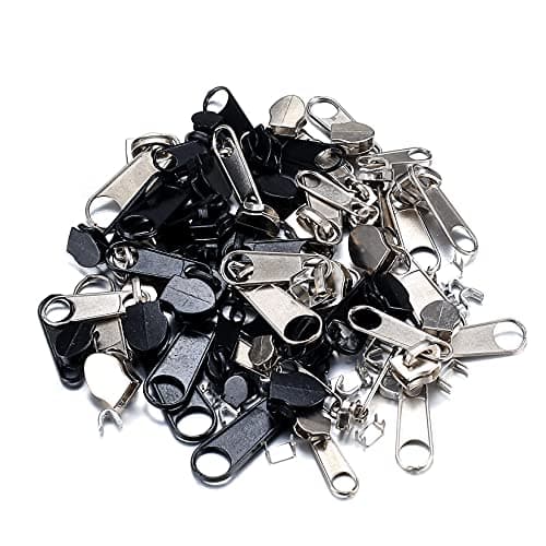 86-Piece Zipper Repair Kit - Metal Slider Replacement, Zip Puller Tabs Fixer, Pliers & Pulls Set for Jeans & Coats - Silver/Black — view 3