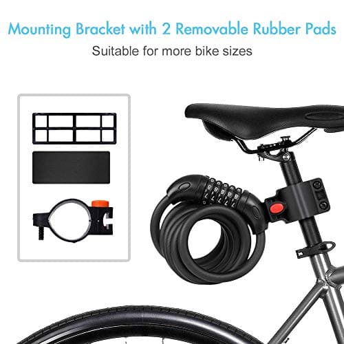 REHKITTZ 5-Digit Combination Bike Lock, 12 mm Cable, 120 cm Length — view 5