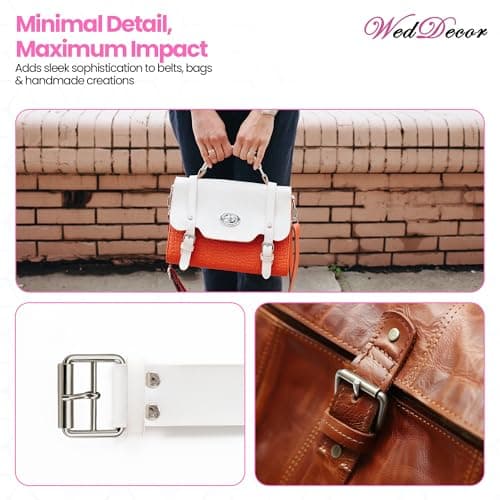 WedDecor Single Prong Metal Roller Buckle for Shoes, Belts, Handbags, Clothing Accessories, Webbing, Footwear, Luggage Bags, Leather Crafts, Silver, 45mm, 2pcs — view 6