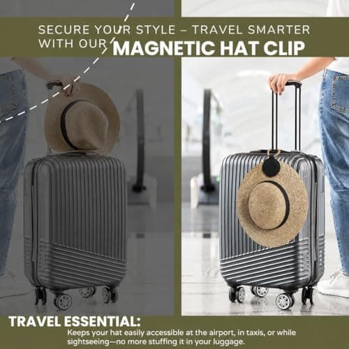 GALAXY BEAUTY Magnetic Hat Clip for Bag Travel (Black) — view 5