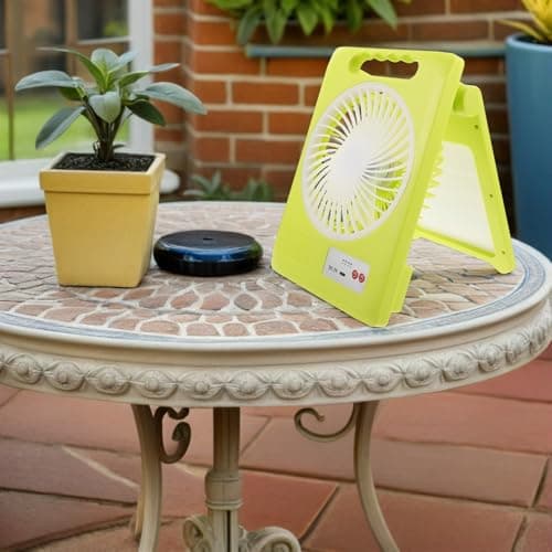 Ciieeo Portable 3-speed Adjustable Fan Solar Powered, Camping Fan LED Light with Rechargeable 1200mah Battery, Foldable Design with Type-c Charging Port for Outdoor Camping Emergency — view 6