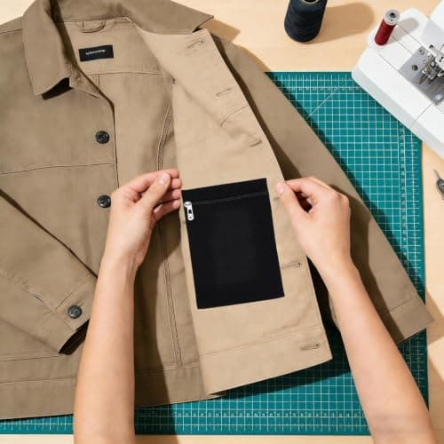 2PCS Sew-in Side Pocket with Zipper, Anti-Theft Security Pocket — view 4