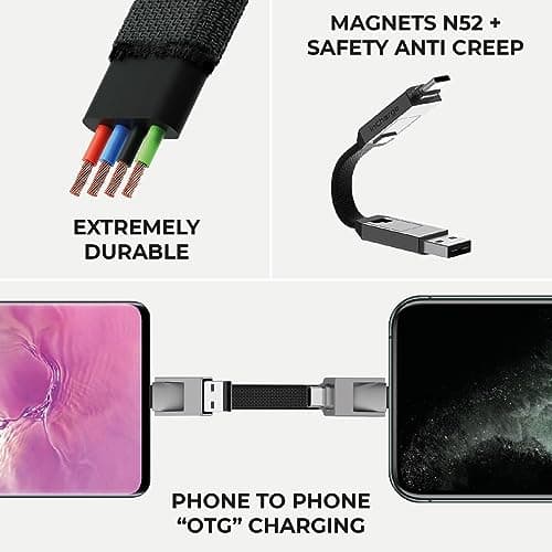 Rolling Square inCharge 6 - USB C Charger Cable, Lightning Cable for Smartphone, Universal Cable Charger 6 in 1, USB Plug, Gold, 15W — view 5